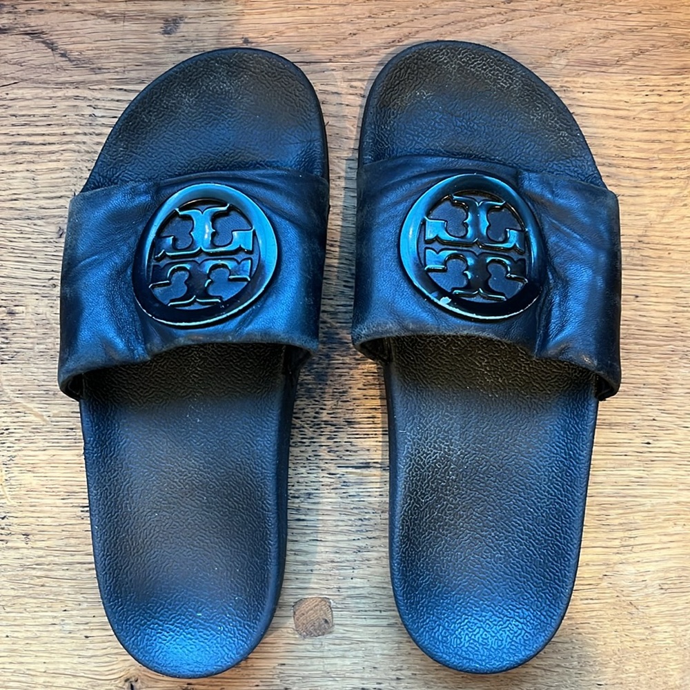 Authentic Tory Burch Leather Slides with Original Box